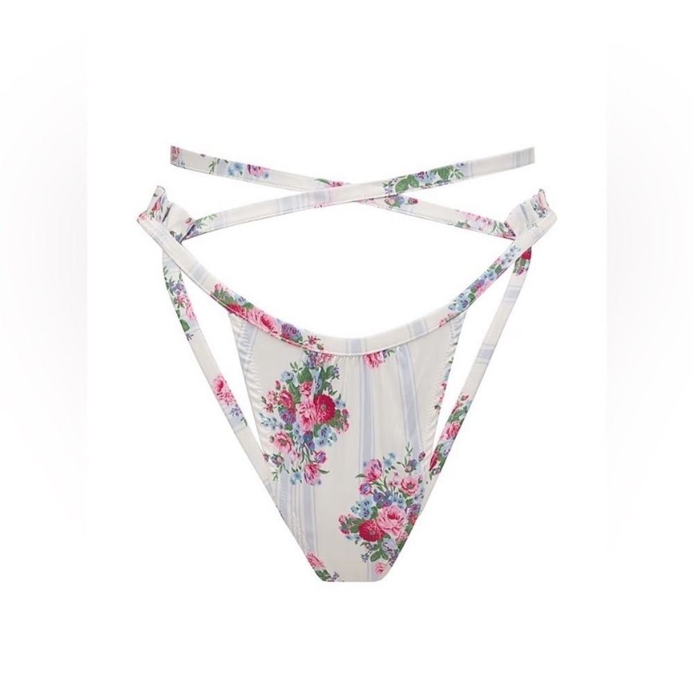 For Love And Lemons Floral Print Panties - White and Pink